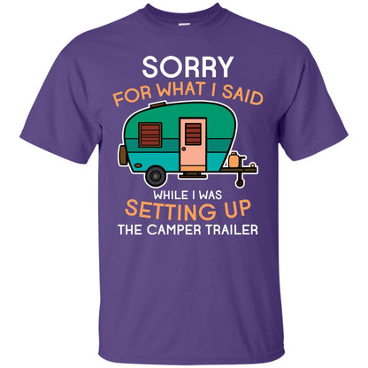 Camping Lover T-shirt I Was Setting Up The Camper Trailer Purple