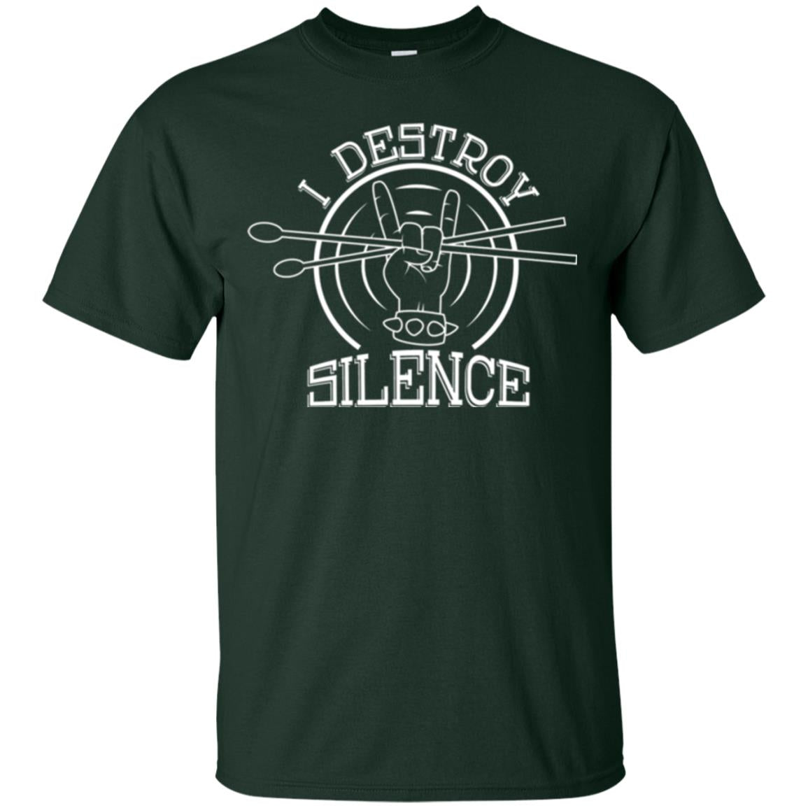Drummer T-shirt I Destroy Silence Forest Green