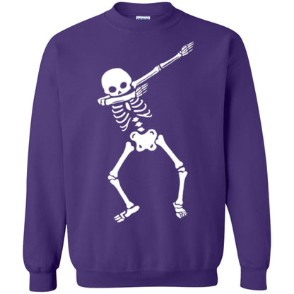 Funny Halloween T-shirt Dabbing Skeleton Purple