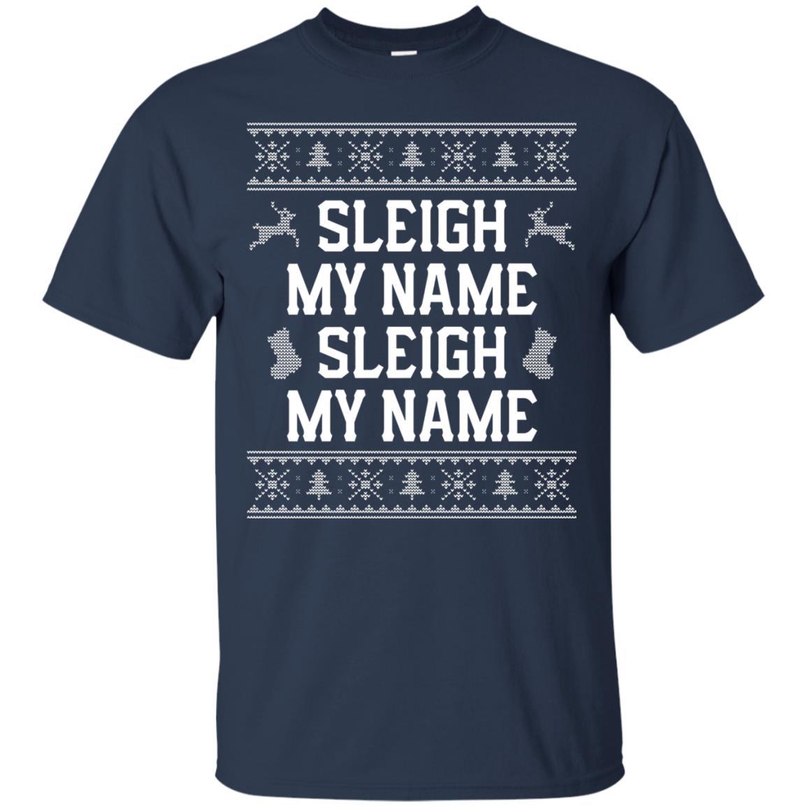 Christmas T-shirt Sleigh My Name Navy