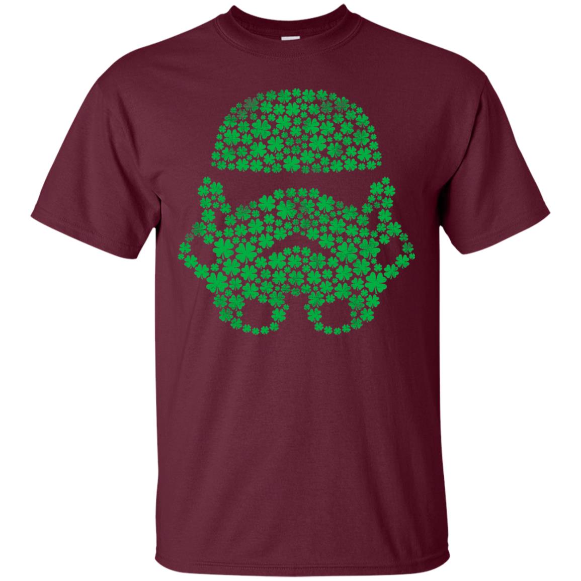 Stormtrooper Clovers St. Patrick_s Graphic T-shirt Maroon