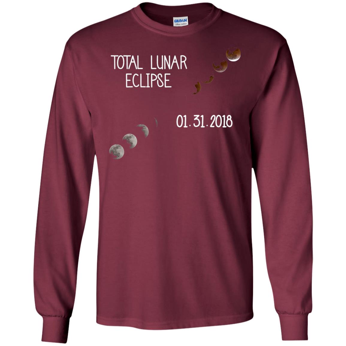 Total Lunar Eclipse 01-31-2018 Celebration Shirt Maroon