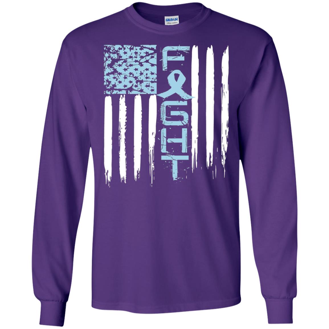 Fight Hope Prostate Cancer Awareness Cancer T-shirt Purple
