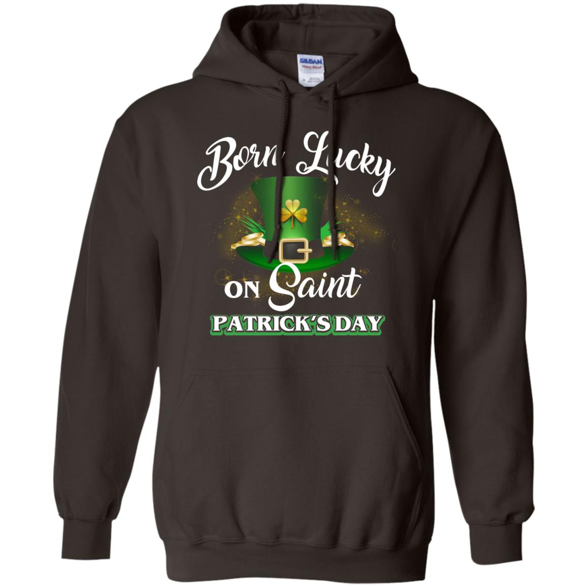 Born Lucky On Saint Patrick's Day T-shirt Dark Chocolate