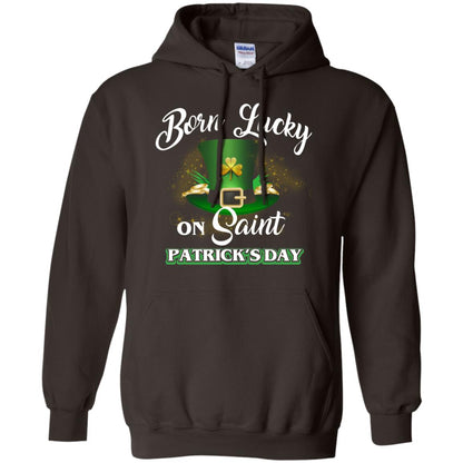 Born Lucky On Saint Patrick's Day T-shirt Dark Chocolate