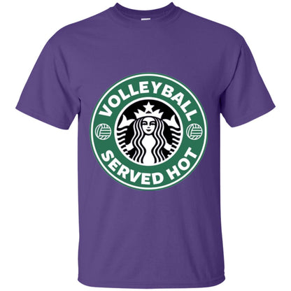 Volleyball Lovers T-shirt Served Hot Purple