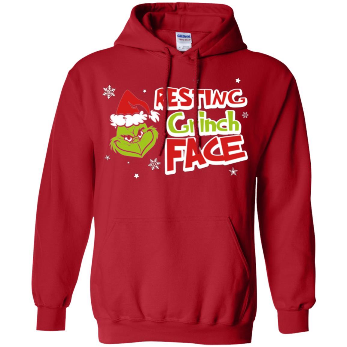 Christmas T-shirt Resting Grinch Face Red