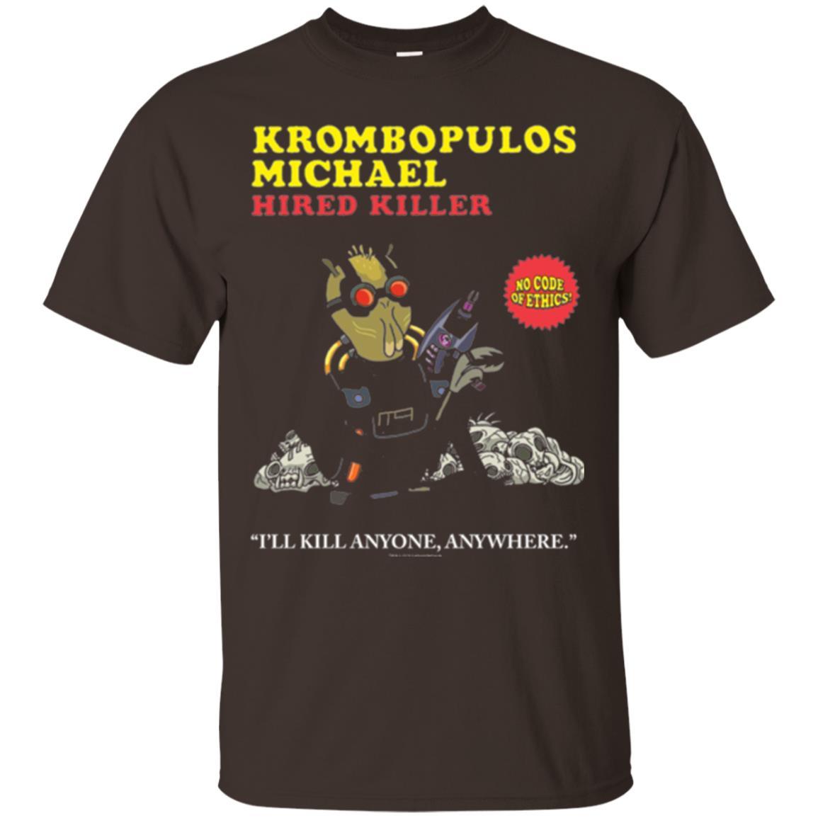 Film T-shirt Krombopulos Michael Hired Killer Dark Chocolate