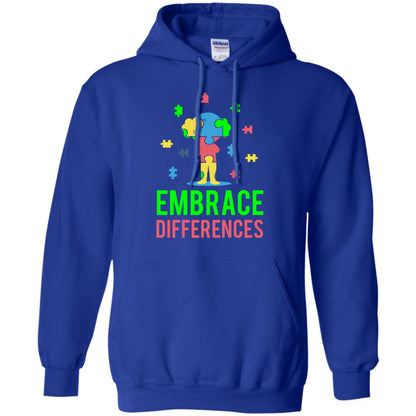 Autism Awareness T-shirt Embrace Differences Royal
