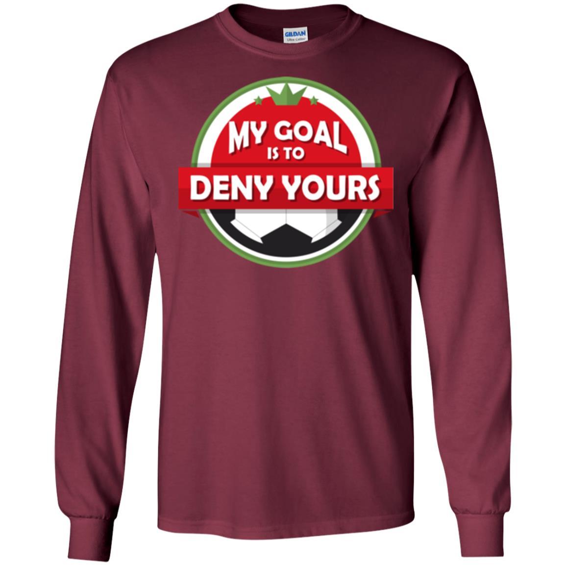 Soccer Christmas T-shirt My Goal Is To Deny Yours Maroon