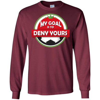 Soccer Christmas T-shirt My Goal Is To Deny Yours Maroon