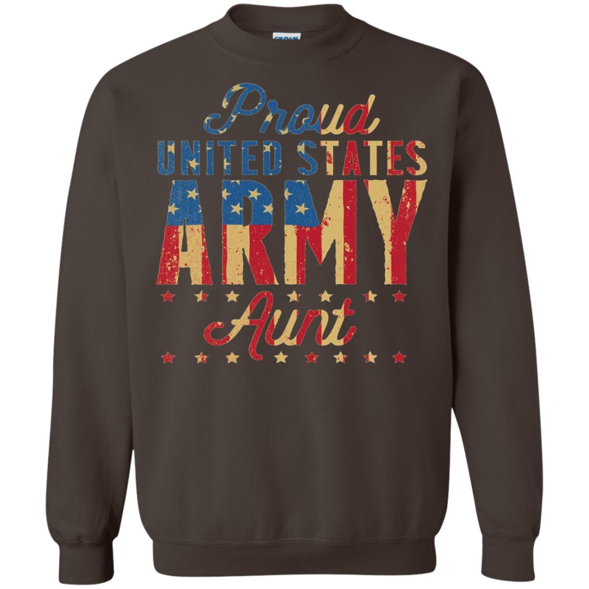 Proud United States Army Aunt Us Shirt Dark Chocolate