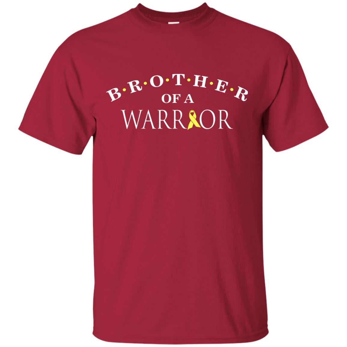 Brother Is A Warrior Childhood Cancer Awareness T-shirt Cardinal