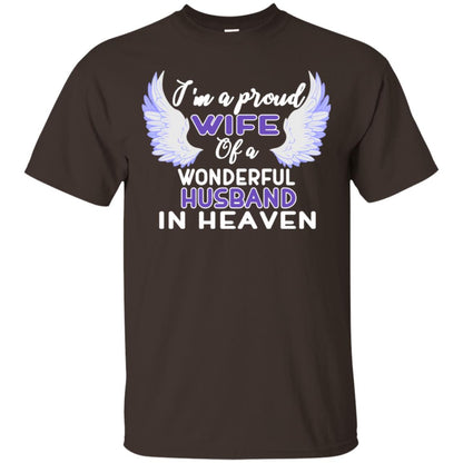 I'm A Proud Wife Of A Wonderful Husband In Heaven Best Shirt For Wife Dark Chocolate