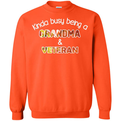 Kinda Busy Being A Grandma And Veteran Nana Shirt Orange