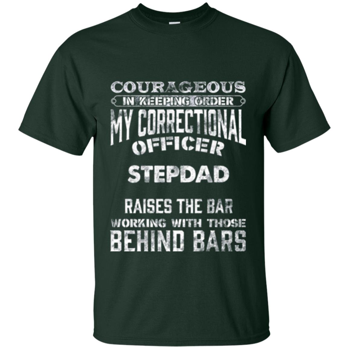 Daddy T-shirt Correctional Officer Step Dad Support Forest Green