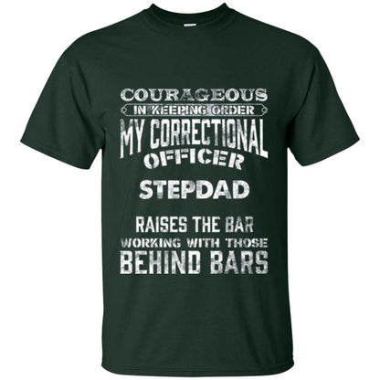 Daddy T-shirt Correctional Officer Step Dad Support Forest Green