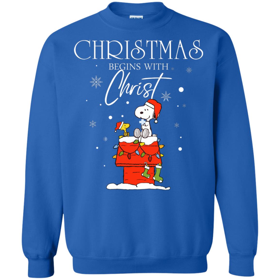 Christmas Begins With Christ Shirt Royal
