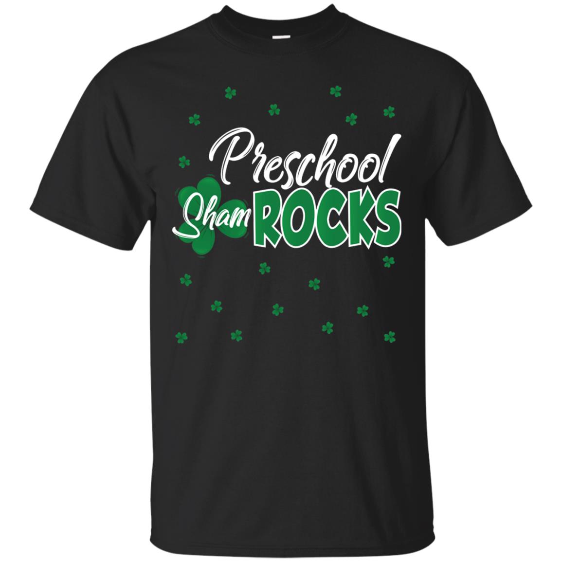 Preschool Shamrocks St. Patrick_s Day School T-shirt Black
