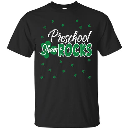Preschool Shamrocks St. Patrick_s Day School T-shirt Black