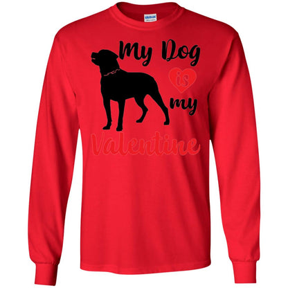 Dog Lover T-shirt My Dog Is My Valentine Red