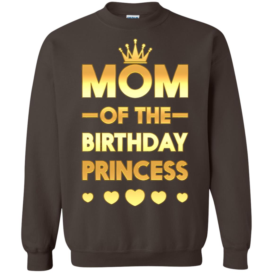 Mom Of The Birthday Princess Family T-shirt Dark Chocolate