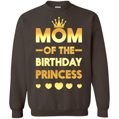 Mom Of The Birthday Princess Family T-shirt Dark Chocolate