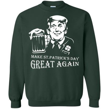 Anti Trump T-shirt Make St.patrick's Day Great Again With American President Forest Green