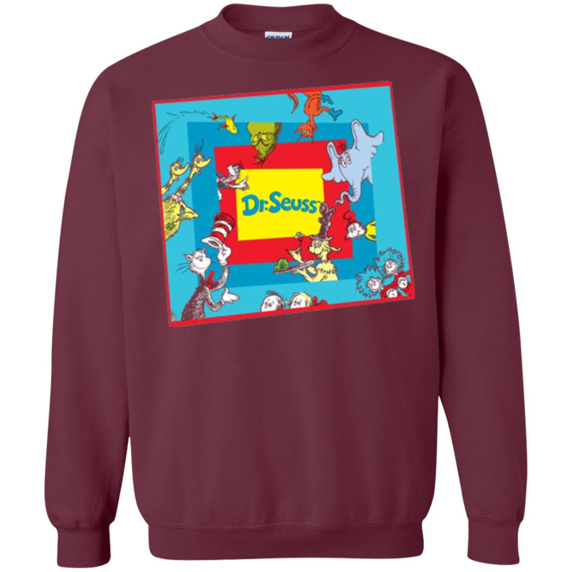 Dr. Seuss Character National Wear Red Day T-shirt Maroon