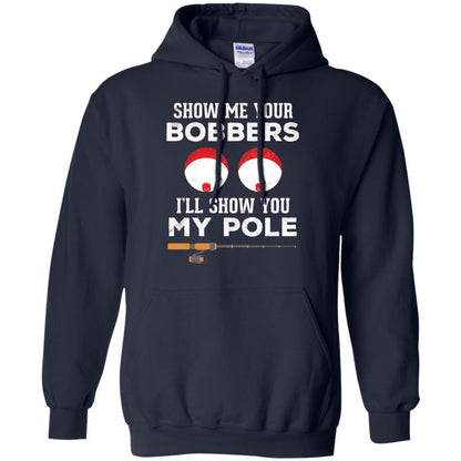 Fisherman T-shirt Show Me Your Bobbers Navy