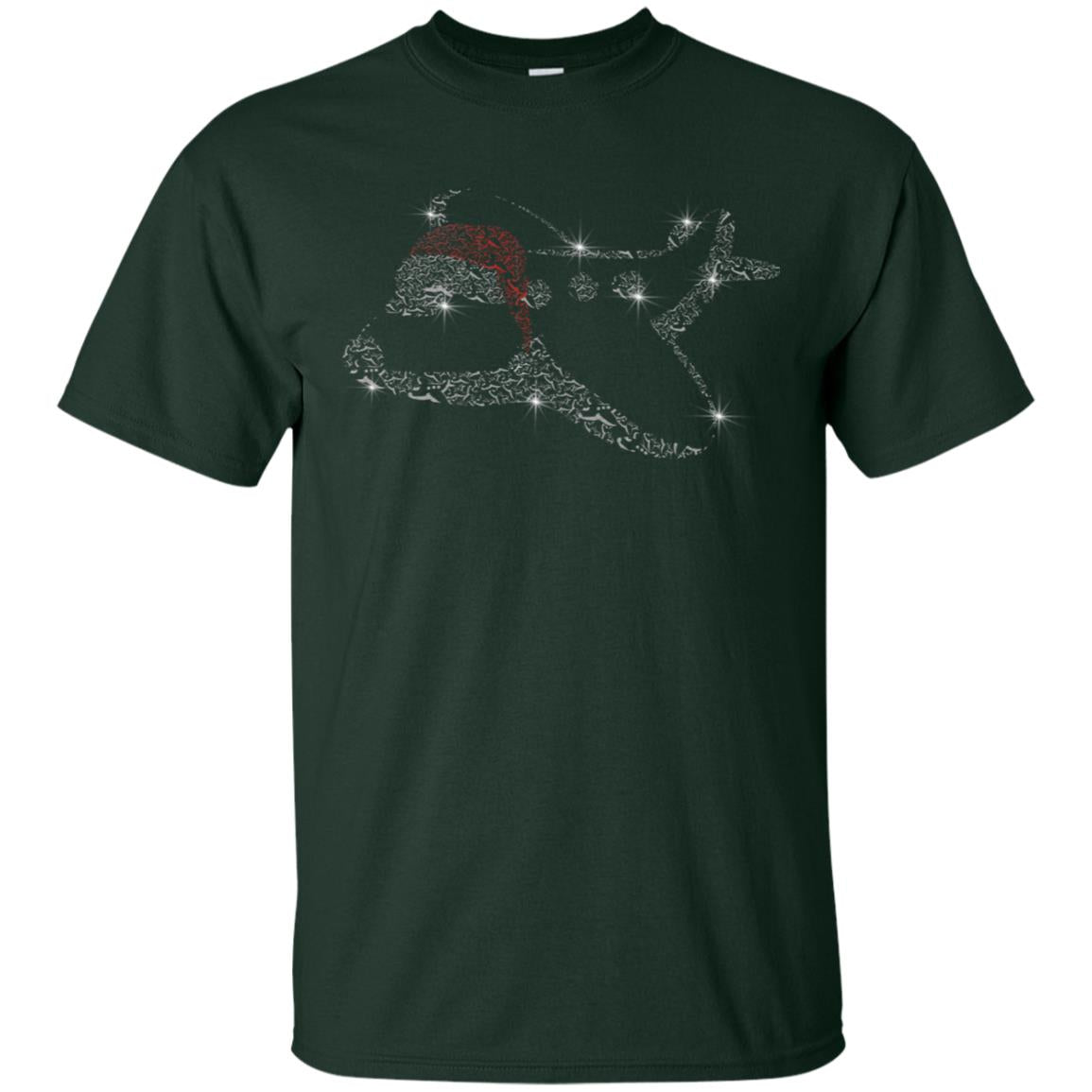 Airplane With Santa Hat Merry Christmas Gift Shirt For Mens Womens Kids Forest