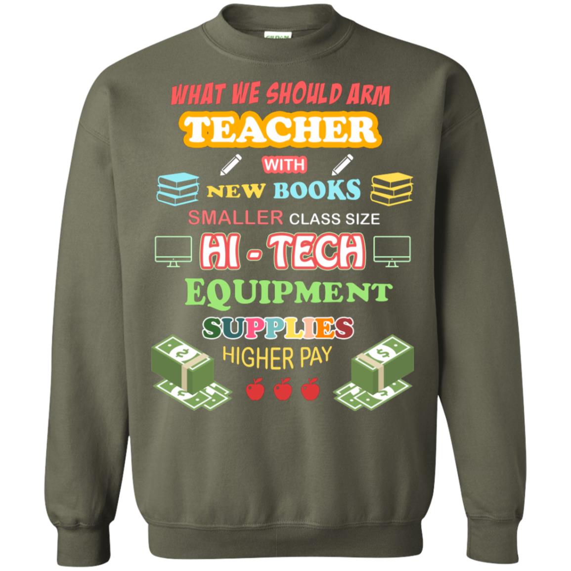 What We Should Arm Teacher With New Books Smaller Class Size Hi - Tech Equipment Supplies Higher Pay Military Green