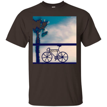 Biking In Austin T-shirt Dark Chocolate