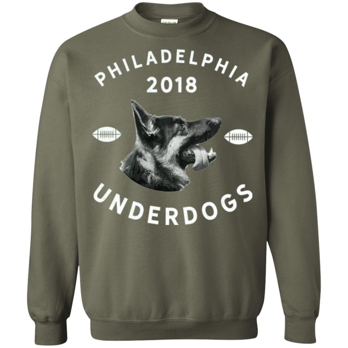 Dog Lover T-shirt Philly Philadelphia Underdogs 2018 Game Day Military Green