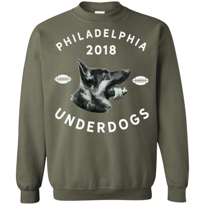 Dog Lover T-shirt Philly Philadelphia Underdogs 2018 Game Day Military Green