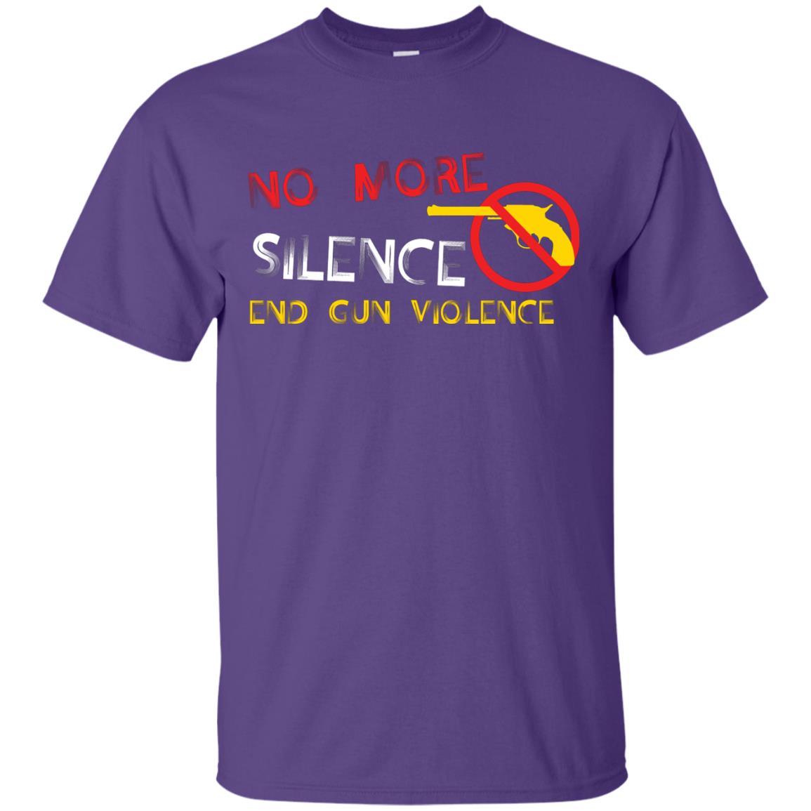 Anti Gun T-shirt No More Silence End Gun Violence Purple