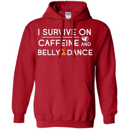 Belly Dancing Lover T-shirt I Survive On Caffeine And Belly Dance Red