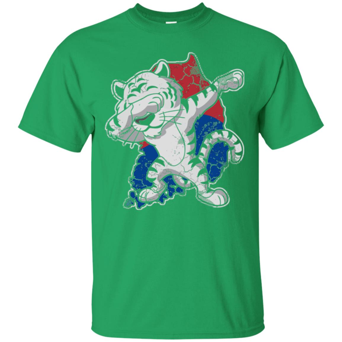 Dabbing White Tiger South Korea Flag T-shirt Irish Green
