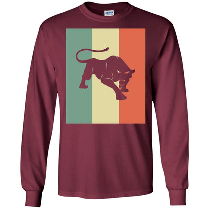 Black Panther Silhouette Gift Shirt Retro Vintage Classic Tee Maroon