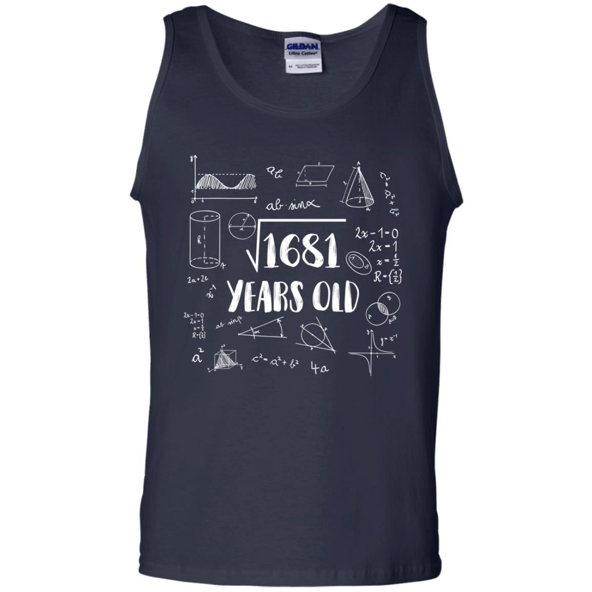 Square Root Of 1681 41st Birthday 41 Years Old Math T-shirt Navy