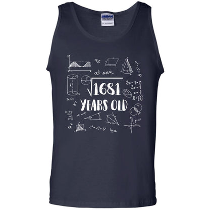 Square Root Of 1681 41st Birthday 41 Years Old Math T-shirt Navy