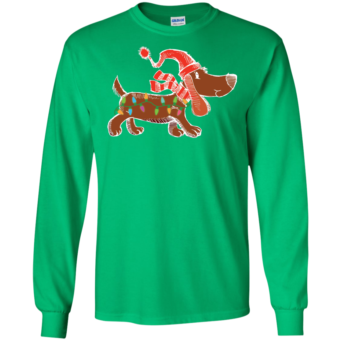 Dog Lover T-Shirt Christmas Lights Labrador Retriever Dog Lover Irish Green