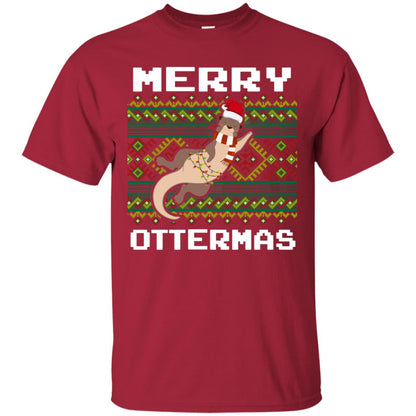 Merry Ottermas Funny Otter Lovers Ugly Sweater X-mas Gift Shirt Cardinal