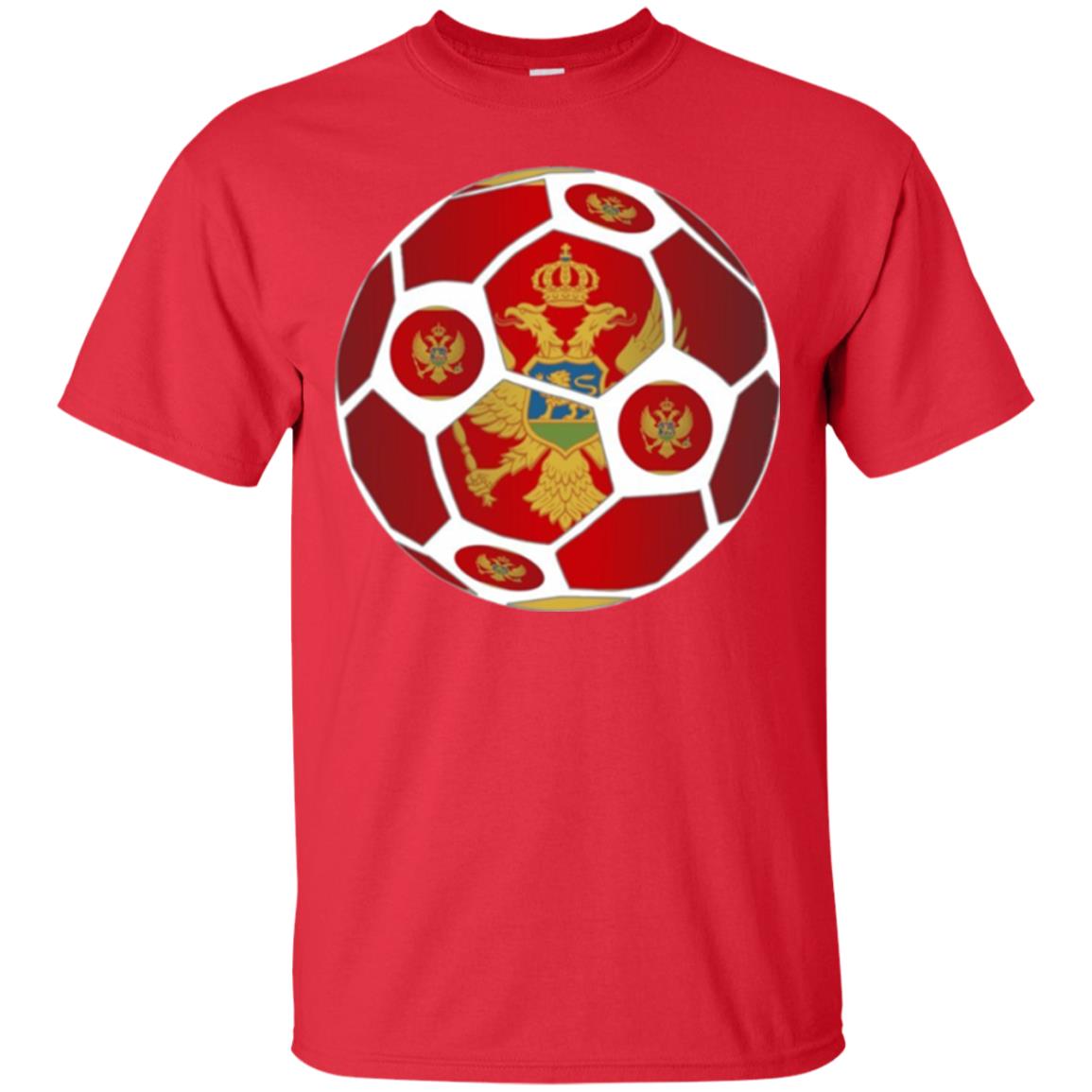 Montenegro Flag Soccer Ball Soccer Lover T-shirt Red