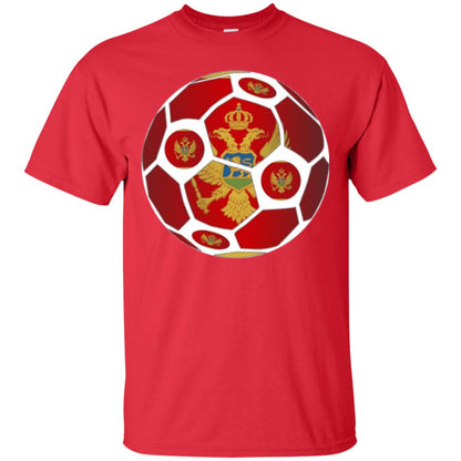 Montenegro Flag Soccer Ball Soccer Lover T-shirt Red