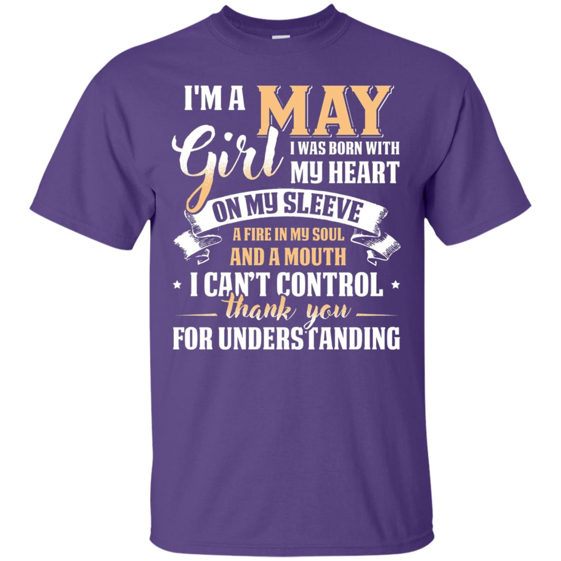 Im A May Girl I Was Born With My Heart On My Sleeve Purple