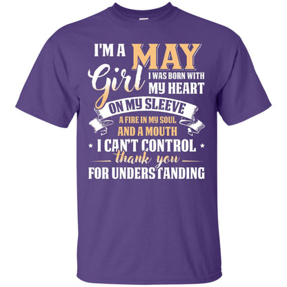 Im A May Girl I Was Born With My Heart On My Sleeve Purple