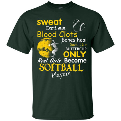 Softball Shirt Real Girls Become Softball Players Forest