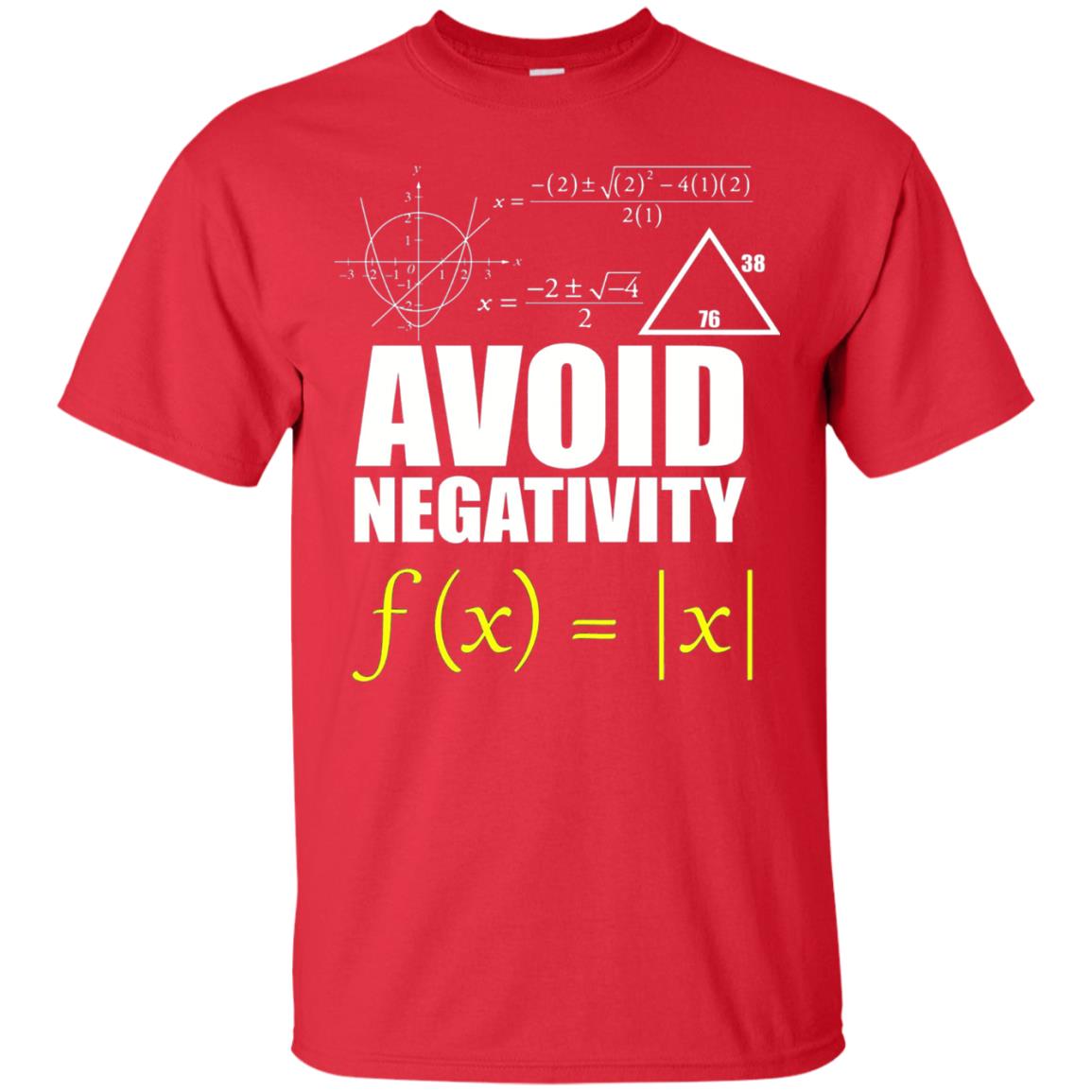 Avoid Negativity Math Teacher T-shirt Red