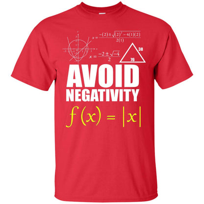 Avoid Negativity Math Teacher T-shirt Red
